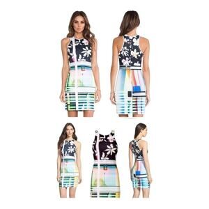 𝅺Clover Canyon Women's Size Small Rainbow Garden Plaid Tank Dress Multicolor